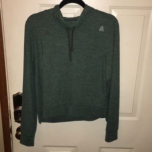 Reebok Olive Cropped Hoodie Size M.